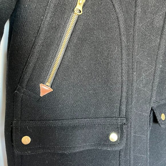 J. CREW Chateau Parka in Italian Stadium Cloth Wool Black Size 10 - Picture 7 of 11